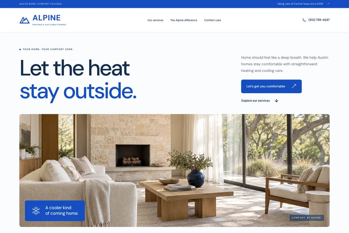Alpine Heating & Air Conditioning website design