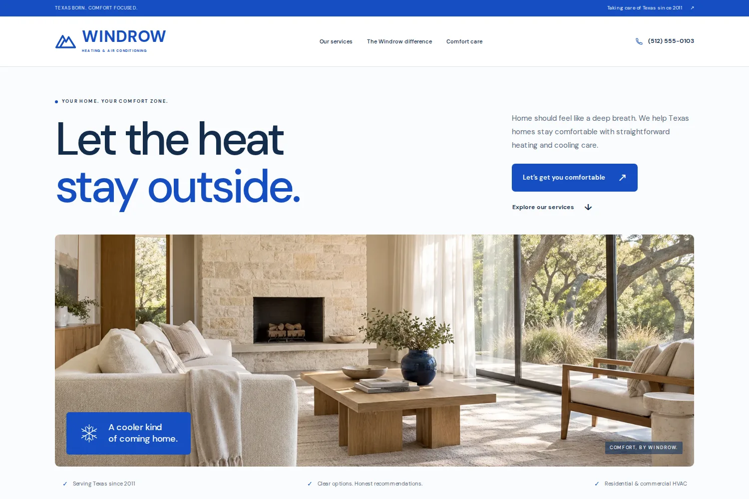 Windrow Heating & Air website